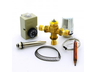 Клапан зональный трехходовой с термоголовкой, погружным датчиком и контактным термостатом EMMETI 1/2